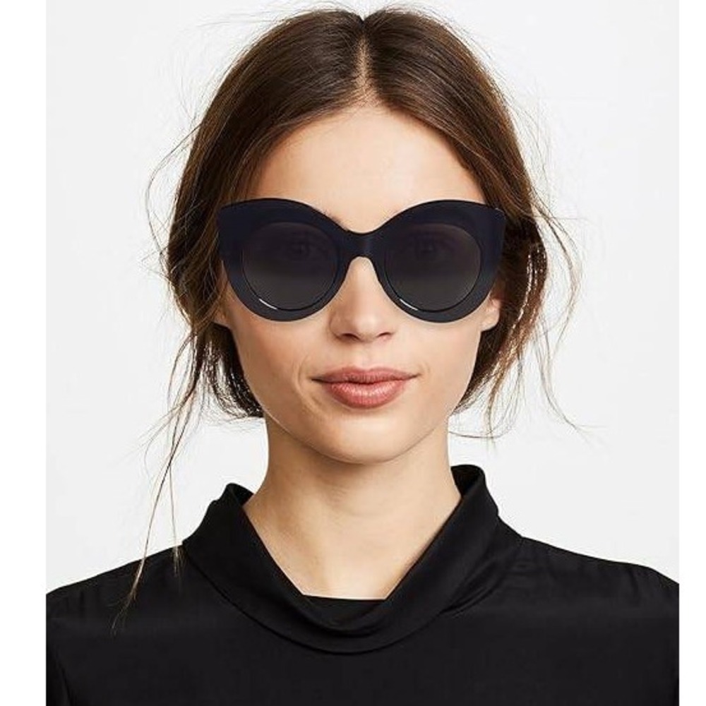 Cat Eye Sunglasses Women's Fashion Designer Inspired Black Frame Elegant Beach